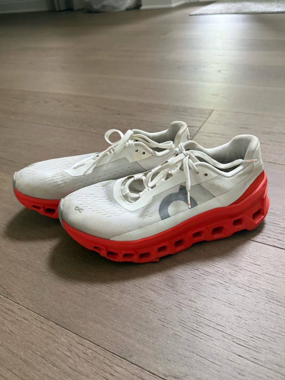 On Cloudmonster Women’s 8.5 White Orange Running Shoes - Picture 2 of 10